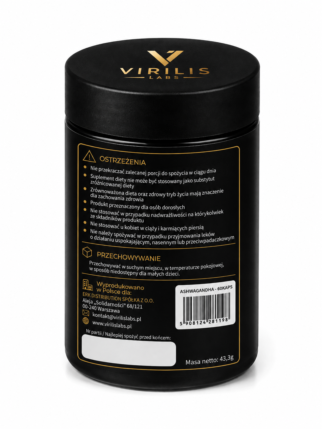 VIRILIS LABS Ashwagandha 60 kapsułek