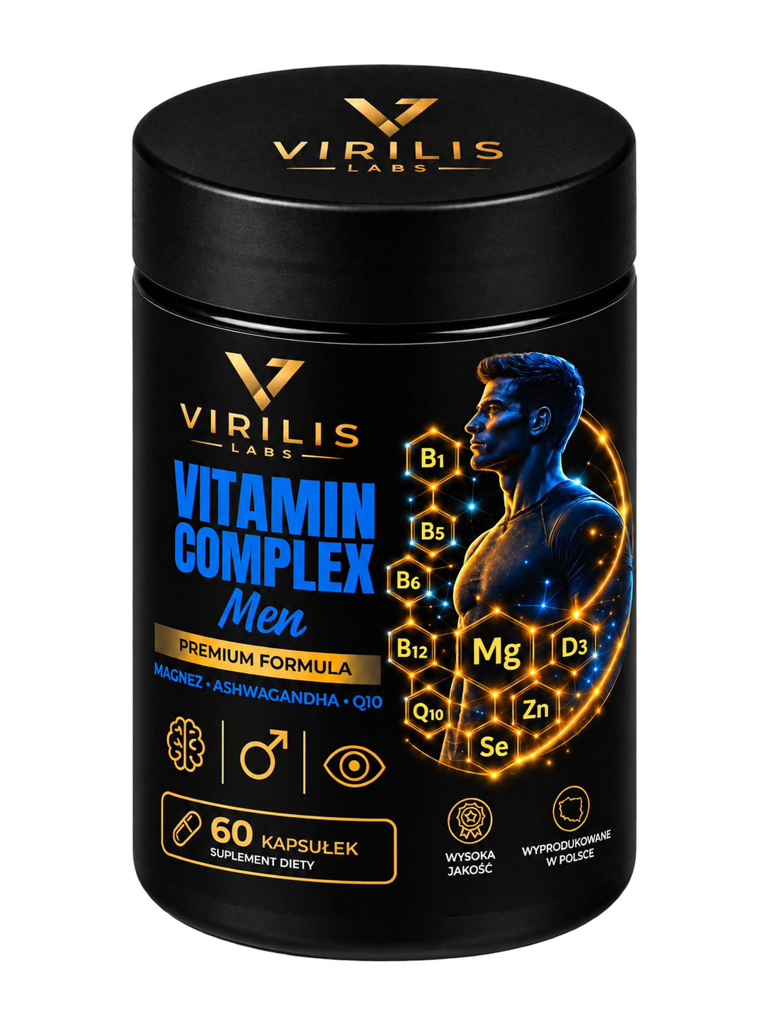 VIRILIS LABS Vitamin Complex Men – 60 kapsułek – packshot bez tła