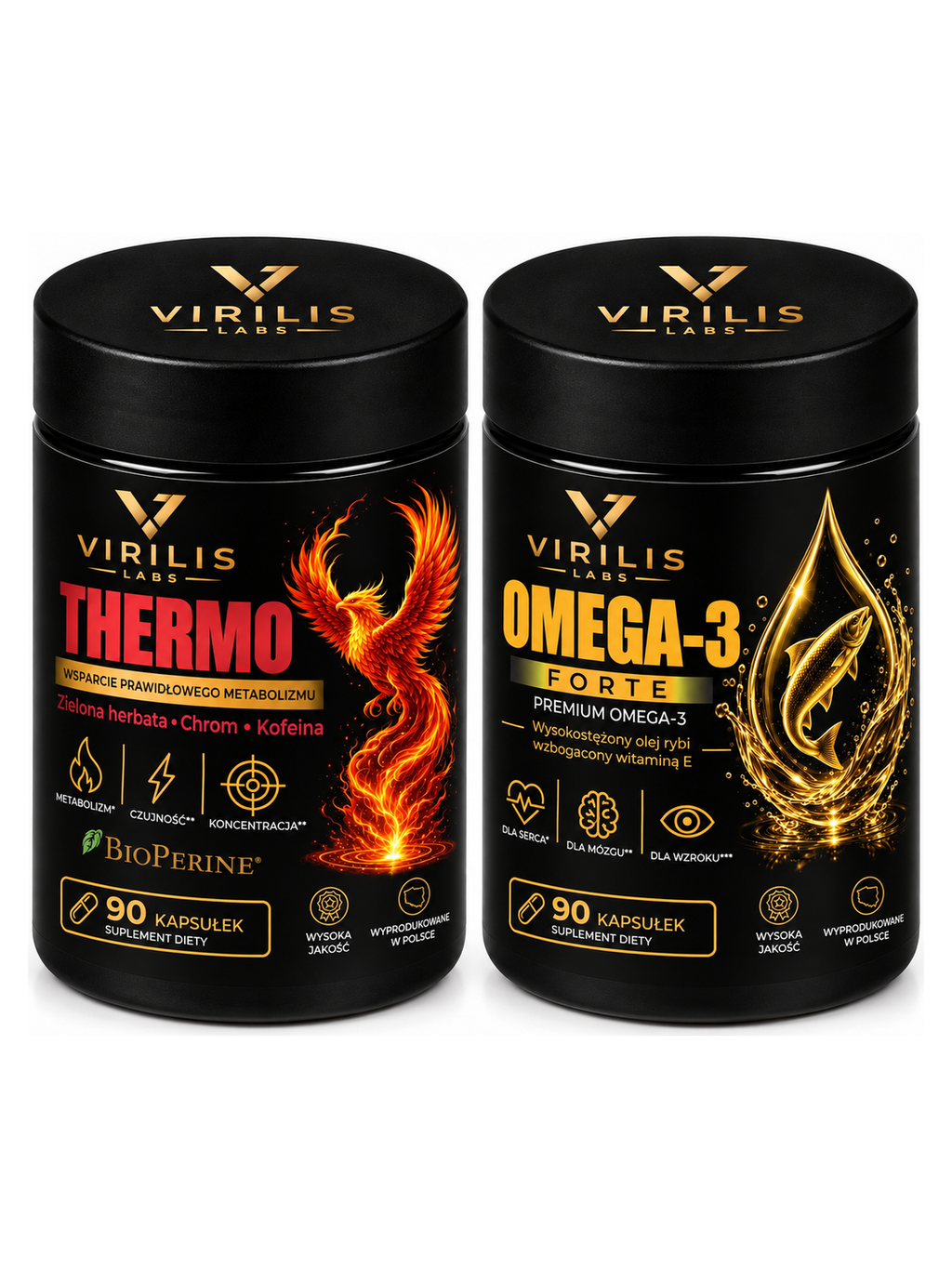 VIRILIS LABS Active – Thermo 90 + Omega 3 Forte 90 – oba produkty w zestawie
