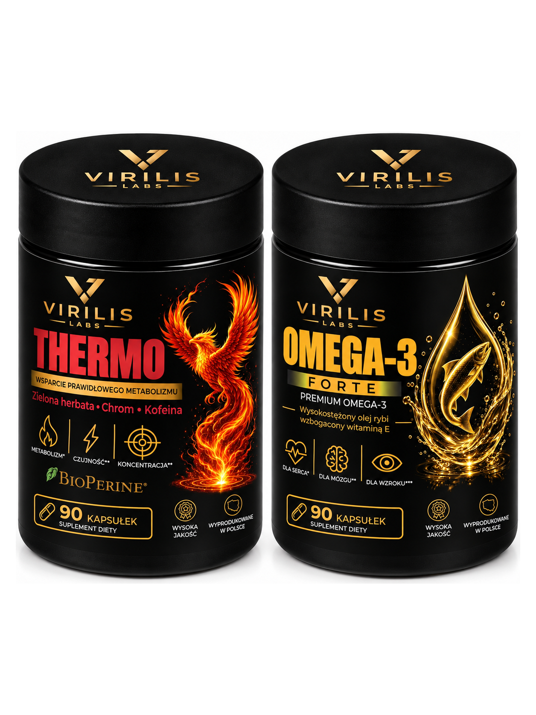 VIRILIS LABS Active – Thermo 90 + Omega 3 Forte 90 – oba produkty w zestawie