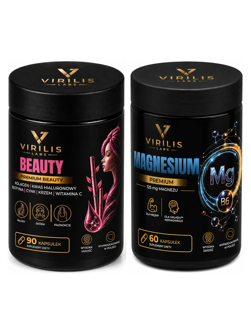 VIRILIS LABS Beauty + Magnesium Premium – zestaw – oba produkty w zestawie