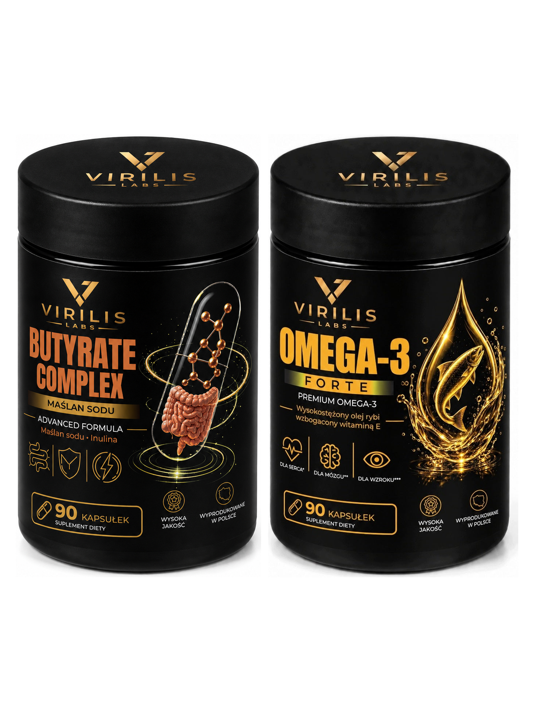 VIRILIS LABS Butyrate Complex + Omega 3 Forte 90 – zestaw – oba produkty w zestawie