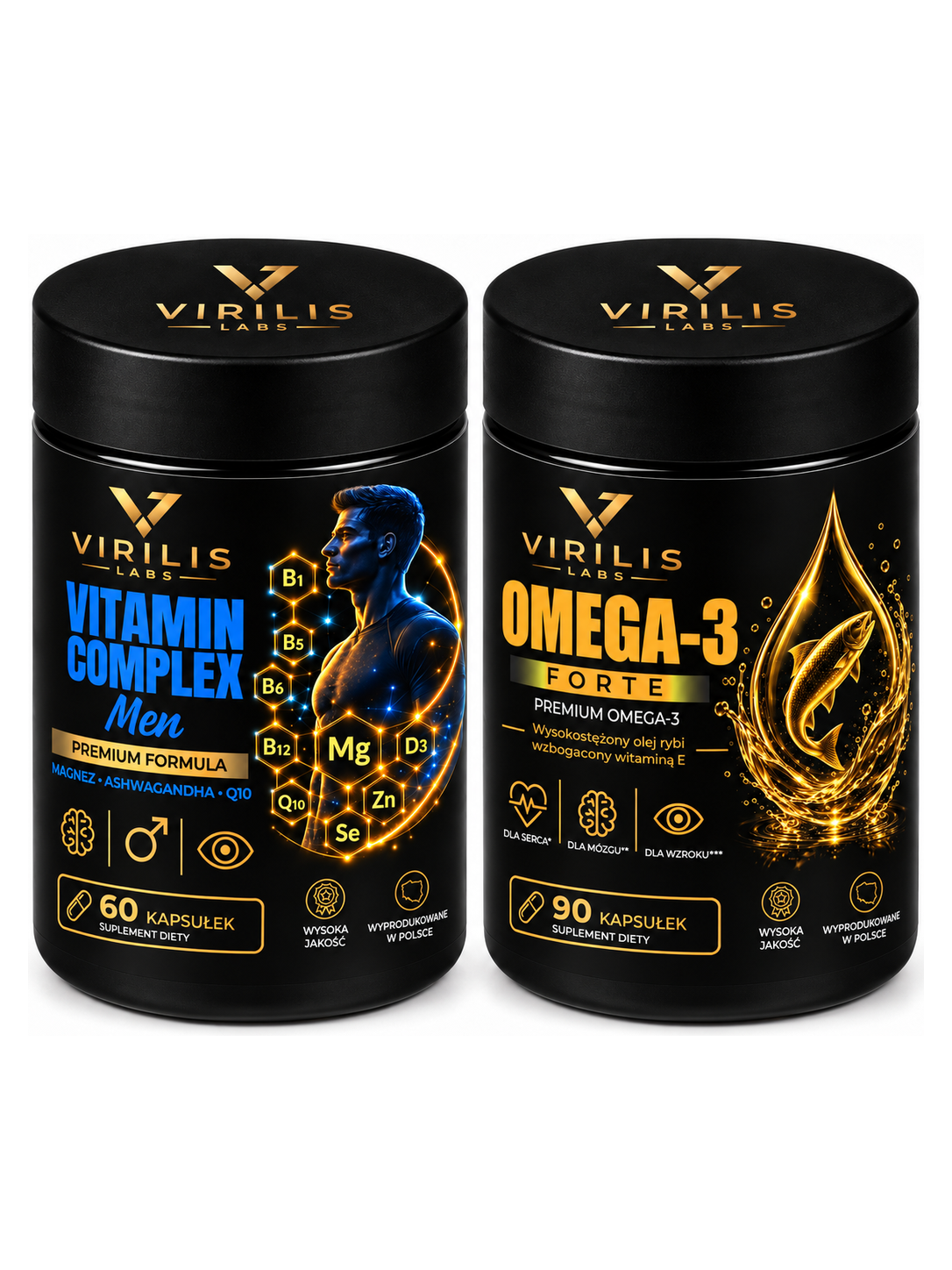VIRILIS LABS Dla niego Duo – Men + Omega 3 Forte 90 – oba produkty w zestawie